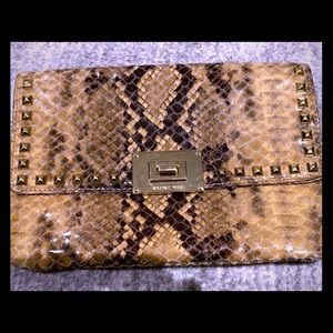 Michael Kors snakeskin clutch with chain